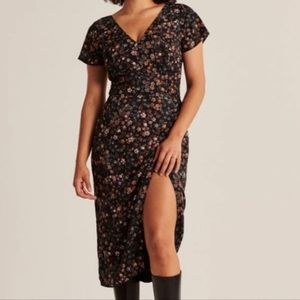Abercrombie & Fitch Midi Black Floral Dress